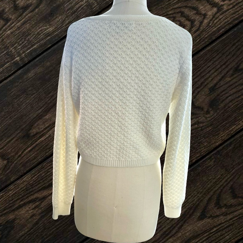 Willow & Wind Floral Flower Power Cropped Cardigan Sweater Women's Size Medium - Picture 2 of 6